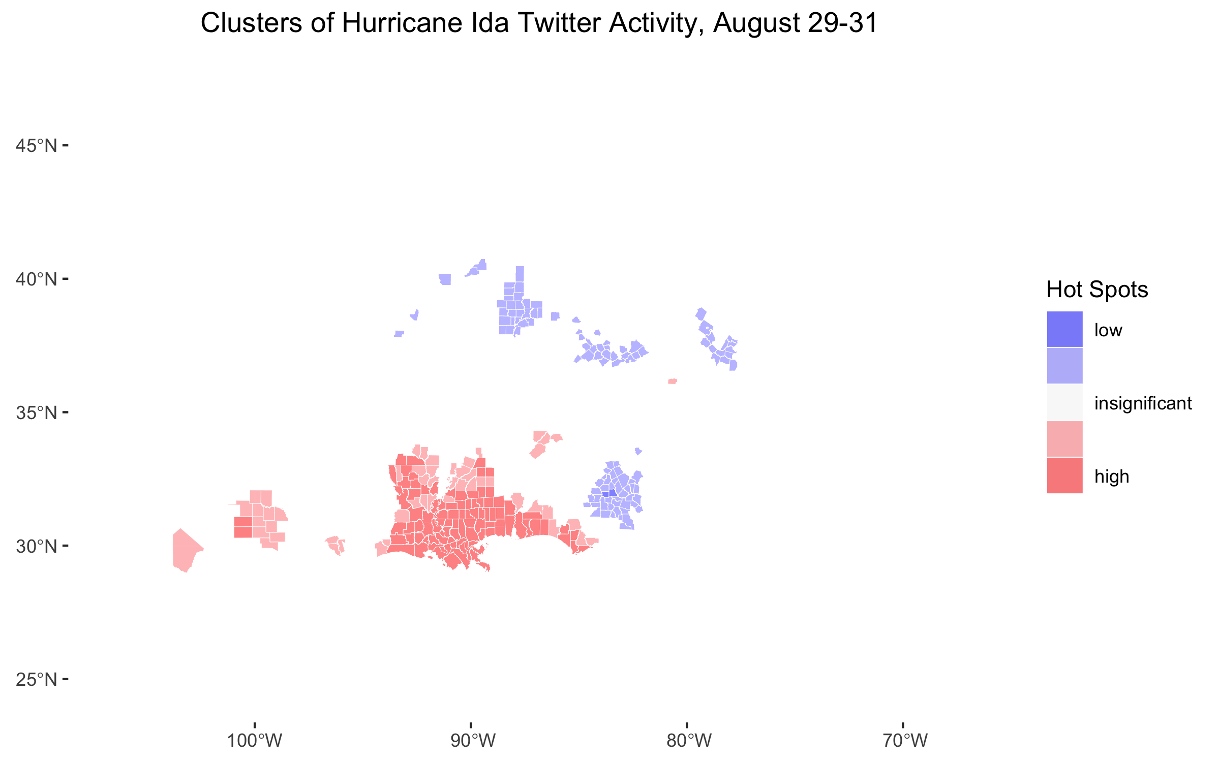 Tweet Hotspots August 29 - 31